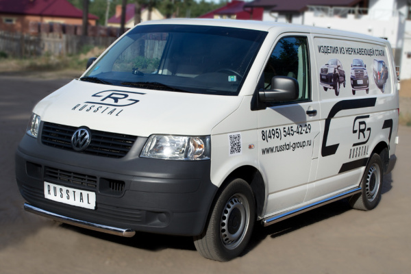 Фото Пороги труба d63 (вариант 3) (левый) VOLKSWAGEN Transporter kasten 2003-2009