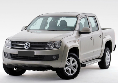 Пороги алюминиевые Rival "Silver" для Volkswagen Amarok 2010-2016-