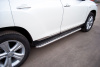 Фото Пороги труба d42 с листом(лист алюм, проф. нерж) (вариант 1) TOYOTA Highlander 2010-2013