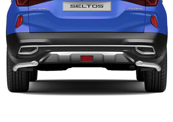 Фото Защита заднего бампера d57 уголки Rival для Kia Seltos 2020-н.в.