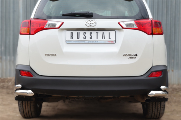Фото Защита заднего бампера уголки d63 (секции) d42(секции) TOYOTA RAV4 2013-2015