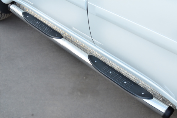 Фото Пороги труба d76 с накладкой (вариант 2) MITSUBISHI Pajero Sport 2013-2015