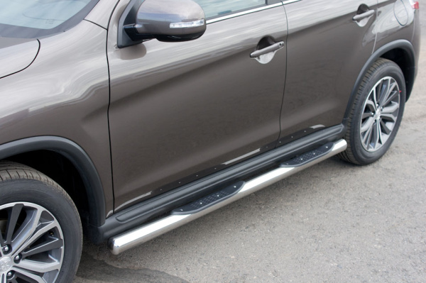 Фото Пороги труба d76 с накладками (вариант 3) PEUGEOT 4008 2012-2017