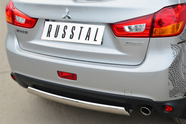 Фото Защита заднего бампера d75х42 овал MITSUBISHI ASX 2012-2016