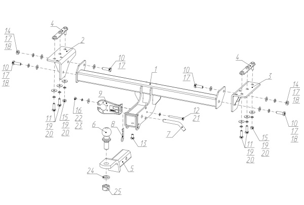 Фаркоп BERG для Chery Tiggo 7 Pro I (2020-) «быстросъемный под квадрат»