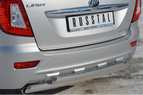 Фото Защита заднего бампера 75х42/75х42 овал (дуга) LIFAN X60 2011-2016