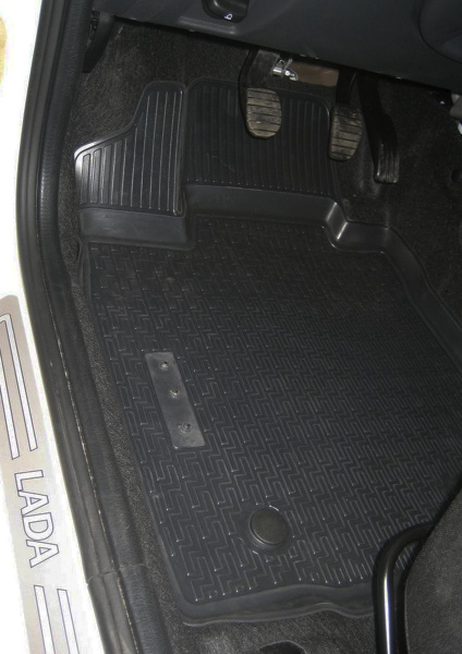 Автомобильные коврики Rival для Lada Largus универсал (5 мест) 2012-н.в., полиуретан, с крепежом, с перемычкой, 5 шт., 16003001