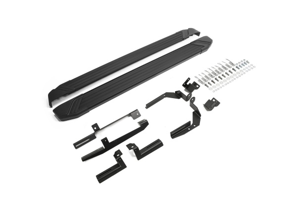 Фото Пороги алюминиевые Rival "Black" для Kia Sorento Prime 2015-2017