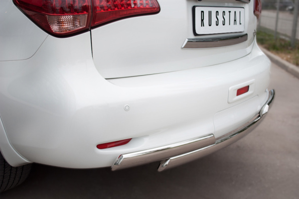 Фото Защита заднего бампера 75х42_(75х42)х2 овалы INFINITI QX 56 2010-2014