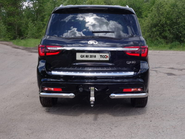 Фото Защита задняя (уголки) 76,1 мм для Infiniti QX 80 2018-