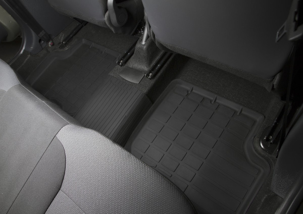 Коврики салона литьевые Rival для Renault Logan седан 2014-н.в., резина, с крепежом, с перемычкой, 5 шт., 64702001