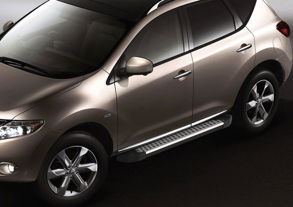Фото Пороги алюминиевые Rival "Bmw-Style" для Nissan Murano 2009-2016