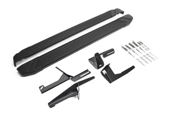 Фото Пороги алюминиевые Rival "Black" для Changan CS35 2013-