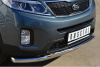 Фото Защита переднего бампера d63 ( секции)/d42 (дуга) KIA Sorento 2012-