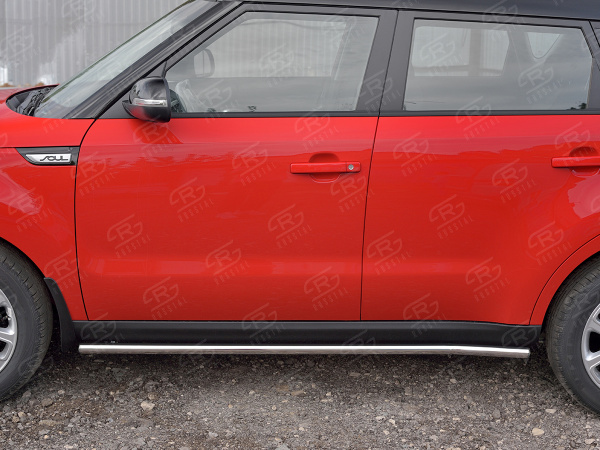 Фото Пороги труба d42 (вариант 3) KIA SOUL 2017-