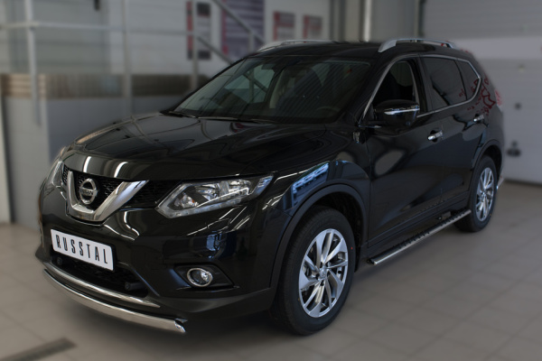 Фото Защита переднего бампера d75х42 (дуга) NISSAN X-Trail 2015-2017