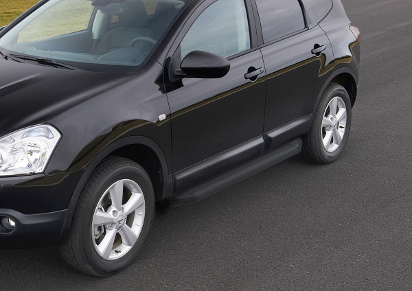 Фото Пороги алюминиевые Rival "Premium-Black" для Renault Koleos 2017-