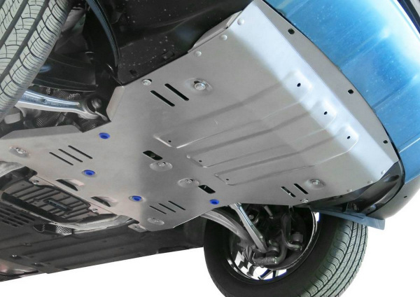 Фото Защита картера и КПП Rival для Porsche Macan 2014-н.в., алюминий 4 мм, с крепежом, 333.4605.1