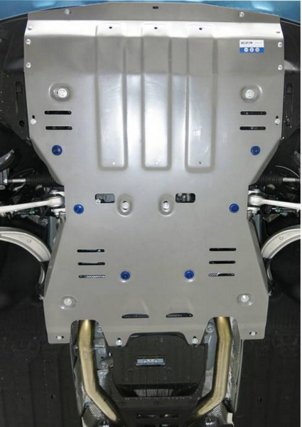 Фото Защита картера и КПП Rival для Porsche Macan 2014-н.в., алюминий 4 мм, с крепежом, 333.4605.1