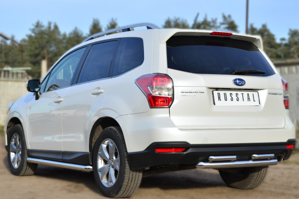 Фото Защита заднего бампера d63 (дуга) d42х2 (дуга) SUBARU Forester 2013-