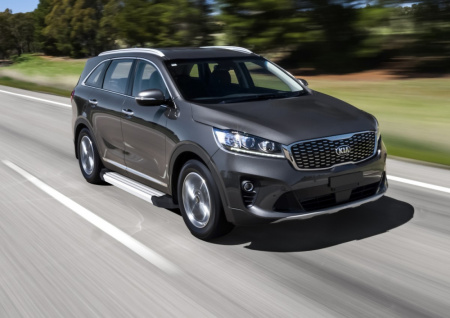 Пороги алюминиевые Rival "Silver" для Kia Sorento Prime 2018-