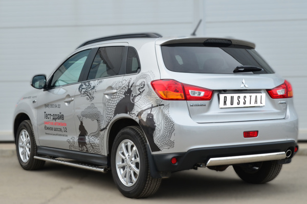 Фото Защита заднего бампера d75х42 овал MITSUBISHI ASX 2012-2016
