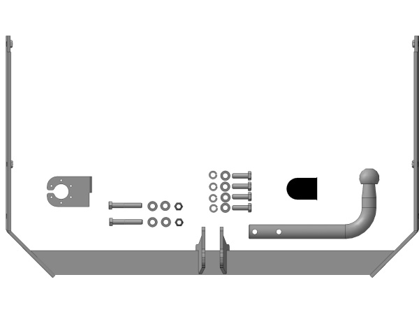 Фаркоп Мотодор с оцинкованным шаром на Ford Transit 2013