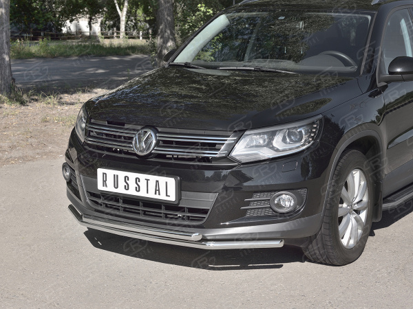 Фото Защита переднего бампера d42 секции-d42 дуга VOLKSWAGEN Tiguan Sport & Style 2011-2016