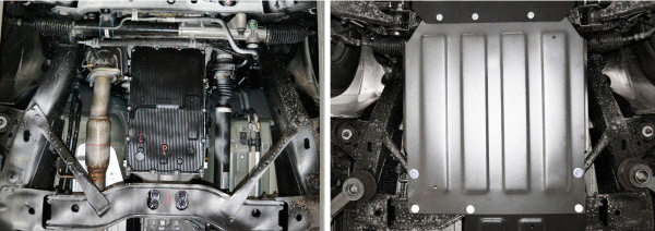 Фото Защита КПП Rival для Kia Mohave 2008-2017 2017-н.в., алюминий 4 мм, с крепежом, 333.2815.1