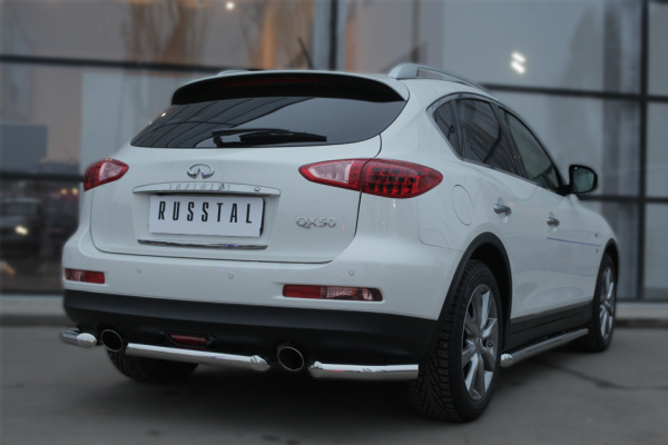 Фото Защита заднего бампера d63 (дуга) INFINITI QX 50 2014-2016