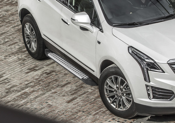 Фото Пороги алюминиевые Rival "Bmw-Style" для Cadillac XT5 2017-