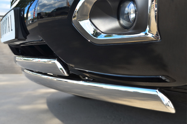 Фото Защита переднего бампера d75х42 (дуга) 75х42 (дуга) NISSAN Patrol 2014-