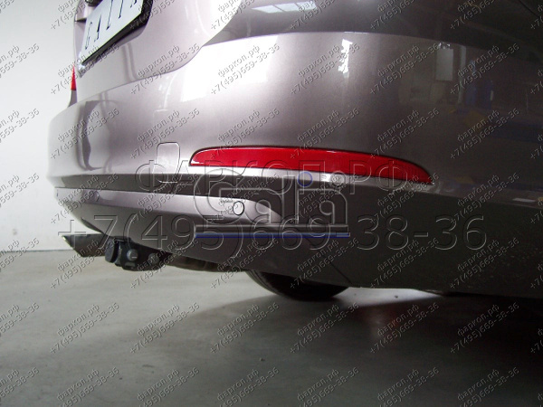 фото Фаркоп Galia с оцинкованным шаром для Skoda Superb лифтбек/универсал 2008-2015, съемный, подрезка бампера, нагрузка 2000 кг