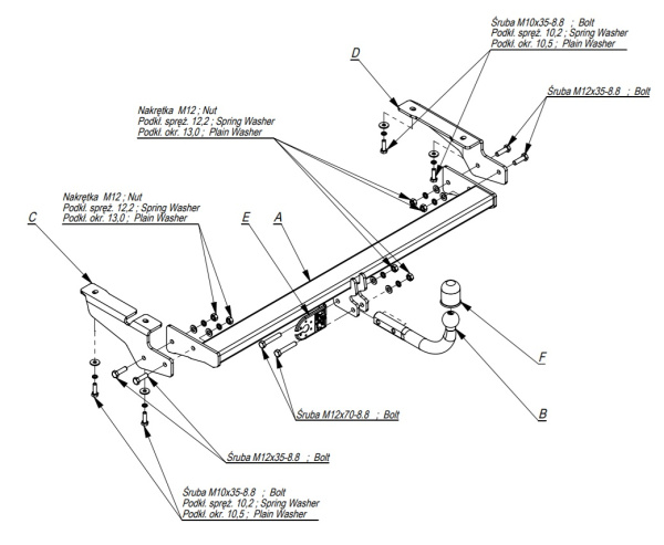 Фаркоп Imiola для Citroen C5 II лифтбек 2004-2008
