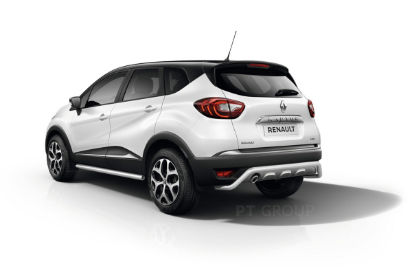 Фото Защита порогов прямая Ø63мм (НПС) Renault Kaptur 2016-