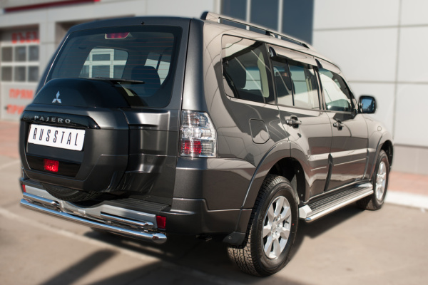 Фото Защита заднего бампера d63 (дуга) d42х2 (дуга) MITSUBISHI Pajero 4 2014-