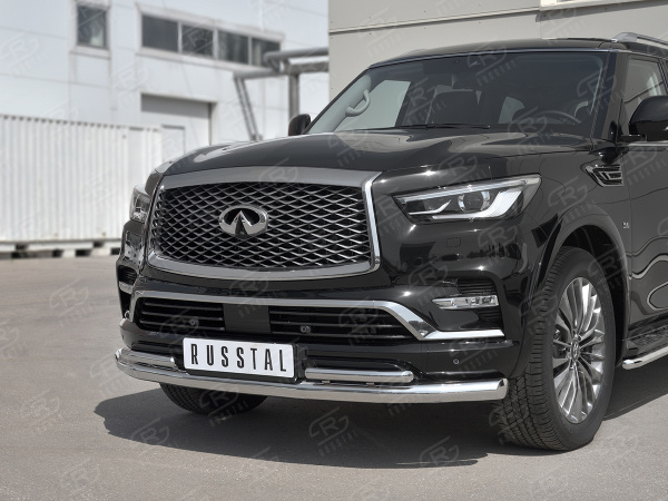 Фото Защита переднего бампера d76 секции-d42 секции INFINITI QX80 2018-