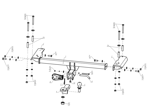 Фаркоп BERG для Chery Tiggo 4 Pro I (2020-) «быстросъемный под квадрат»