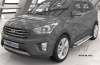 Пороги алюминиевые (Brillant) Hyundai Creta (2016-) (серебр)