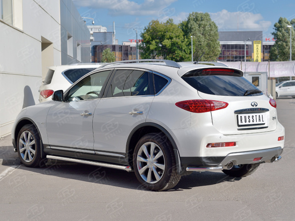 Фото Защита заднего бампера уголки d42 секция INFINITI QX 50 2016-2018