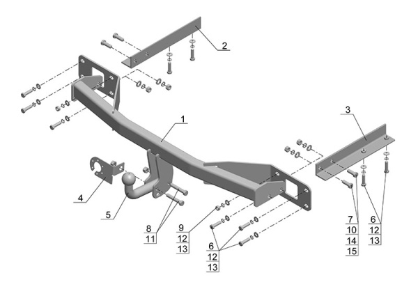 фото Фаркоп AvtoS для OPEL Meriva 2010-2018