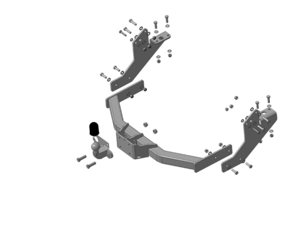 Фото фаркопа для Фаркоп Мотодор с оцинкованным шаром на Gaz Gazelle Next 2013-