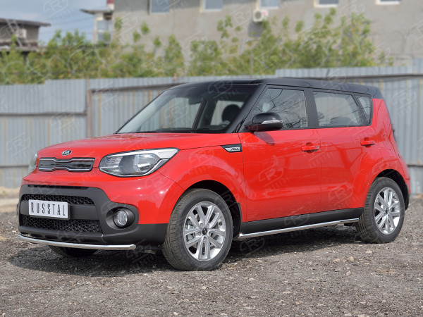 Фото Защита переднего бампера d42 секции KIA SOUL 2017-