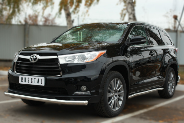 Фото Защита переднего бампера d63 (секции) TOYOTA Highlander 2014-2016