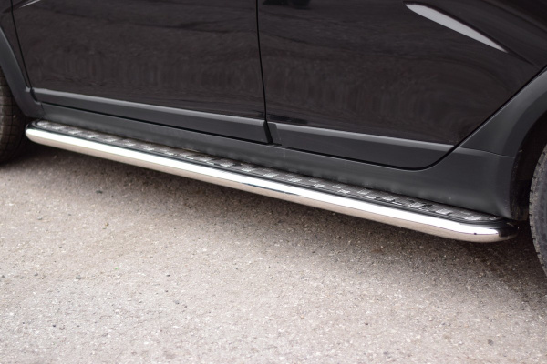 Фото Защита порогов с алюм. площадкой 51 мм (НПС) LADA Vesta SW Cross 2017-