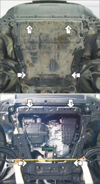 Фото Защита Motodor для картера и кпп Nissan X-Trail (4WD) (2007 по наст.)