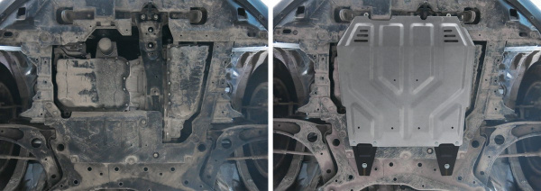 Фото Защита картера и КПП Rival для Citroen C-Crosser 2007-2013, алюминий 4 мм, с крепежом, 333.4037.1