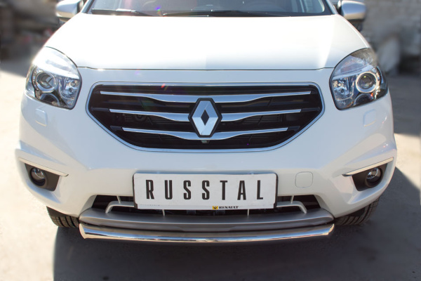 Фото Защита переднего бампера d63 RENAULT Koleos 2012-2016
