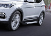 Фото Пороги алюминиевые Rival "Silver" для Hyundai Santa Fe 2012-2016-