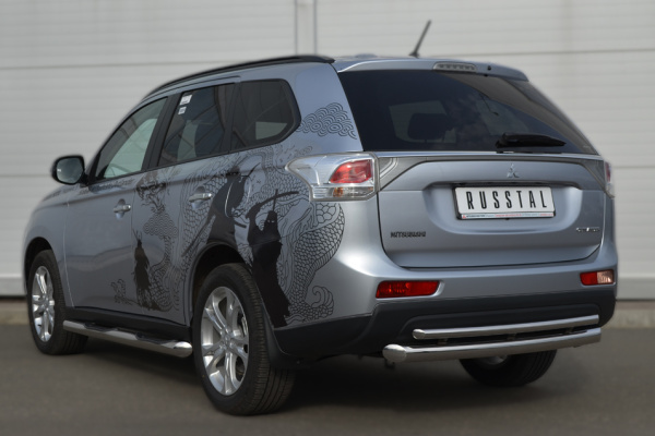 Фото Защита заднего бампера d76/42 (дуга) MITSUBISHI Outlander 2012-2014